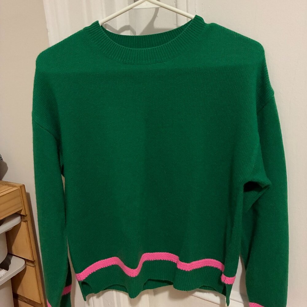 Cashmere Jumper1234 Green and Pink Sweater